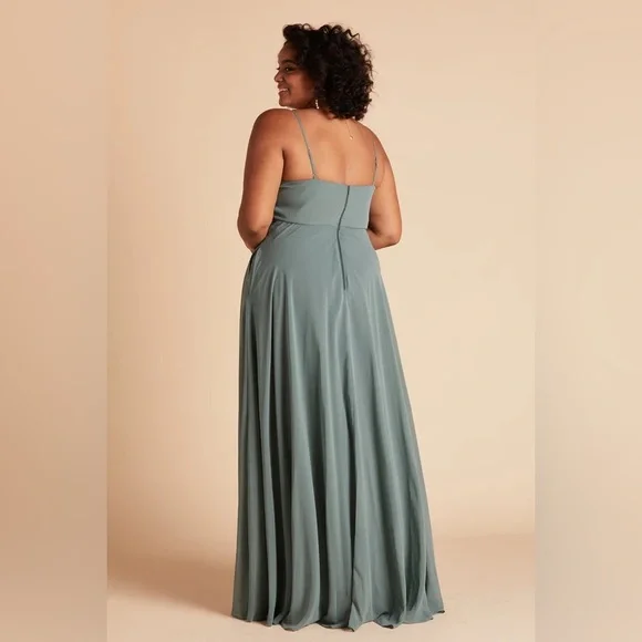 Birdy Grey KAIA DRESS CHIFFON SEA GLASS CURVE 1X NEW NWT BRIDESMAID WEDDING - Picture 2 of 4